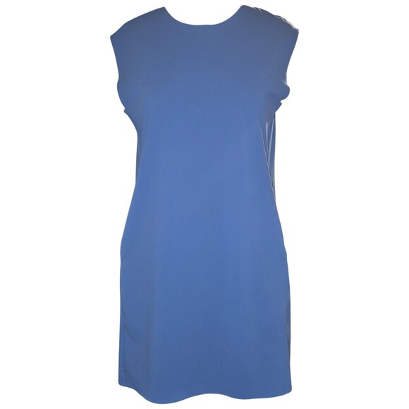 Aday Sleeveless Bonded Stitching LBD Dress Light Slate Blue Norm Core Size Med - Picture 1 of 7